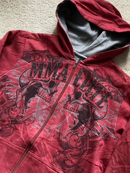 Gothic Graphic Zip-Up Hoodie Inspired by Anime Streetwear Fashion