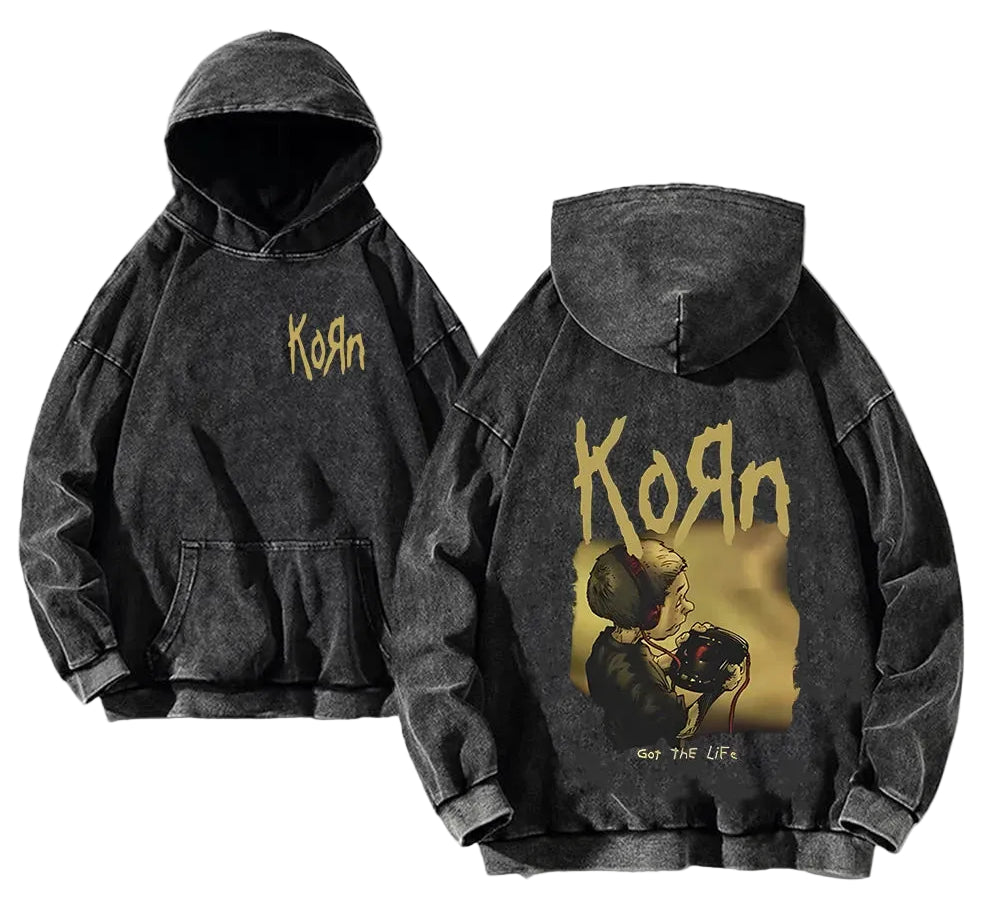 Vintage Anime Goth Hoodie With Minimalist Gothic Graphic Streetwear Design