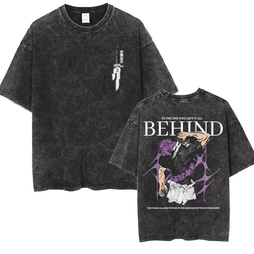 Dark Manga Streetwear Graphic Tee with Anime Goth Aesthetic Design