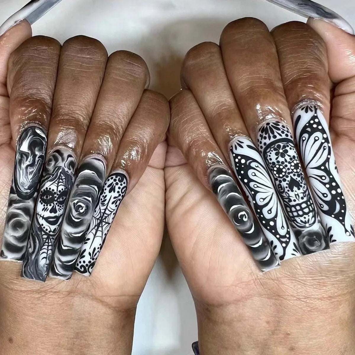 Gothic Cathedral Inspired Press On Nails with Ornate Alternative Artwork
