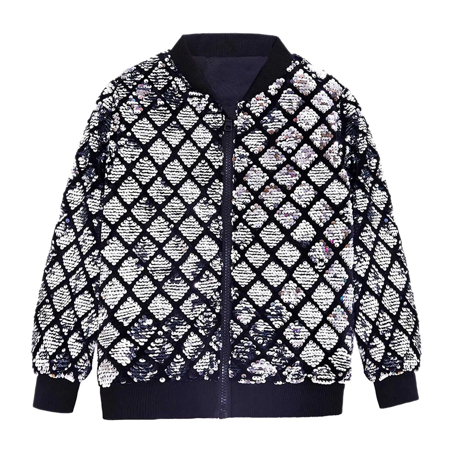 Men's Reflective Pattern Zip-Up Streetwear Bomber Jacket with Textured Finish