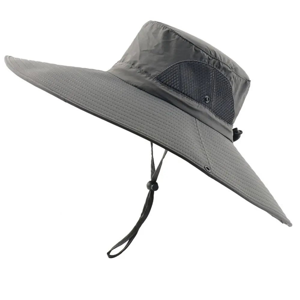 Wide Brim Boonie Sun Hat with Adjustable Chin Cord for Outdoor Adventure and Travel