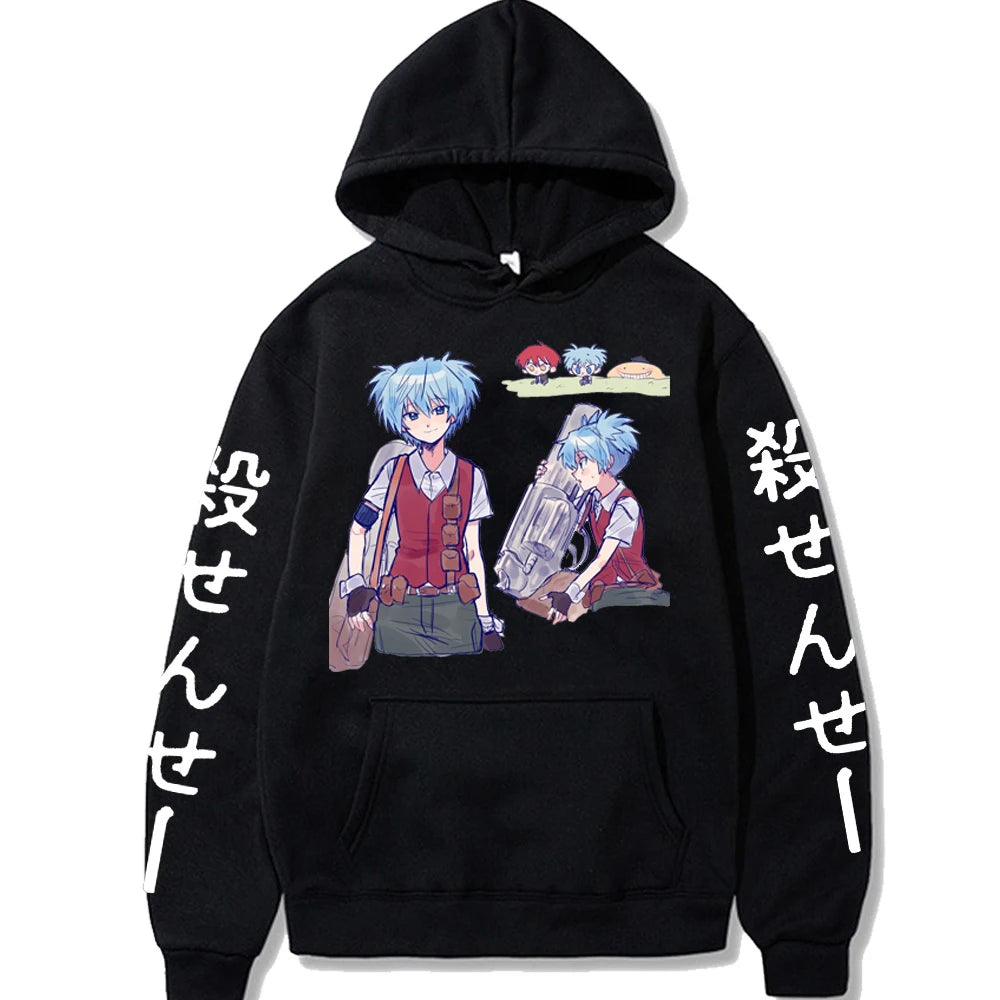 Anime Manga Streetwear Hoodie With Retro Graphic Character Illustration Artwork