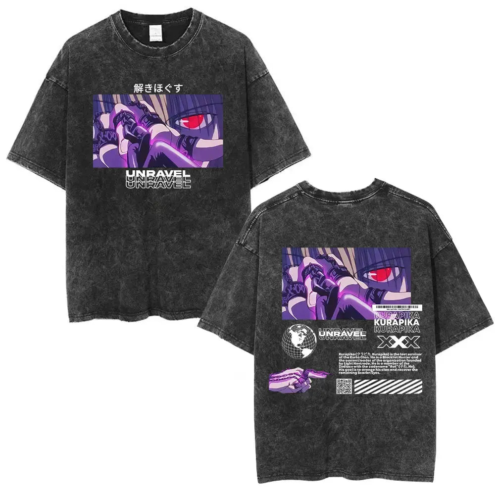 Retro Anime Goth Poster Oversized Japanese Streetwear Graphic T-Shirt