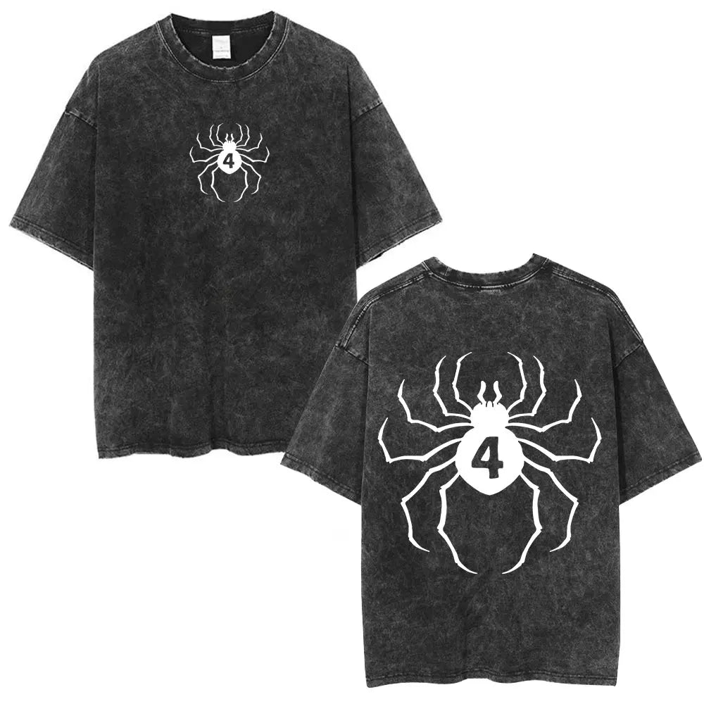 Minimal Anime Goth Spider Symbol Oversized Vintage Streetwear T-Shirt