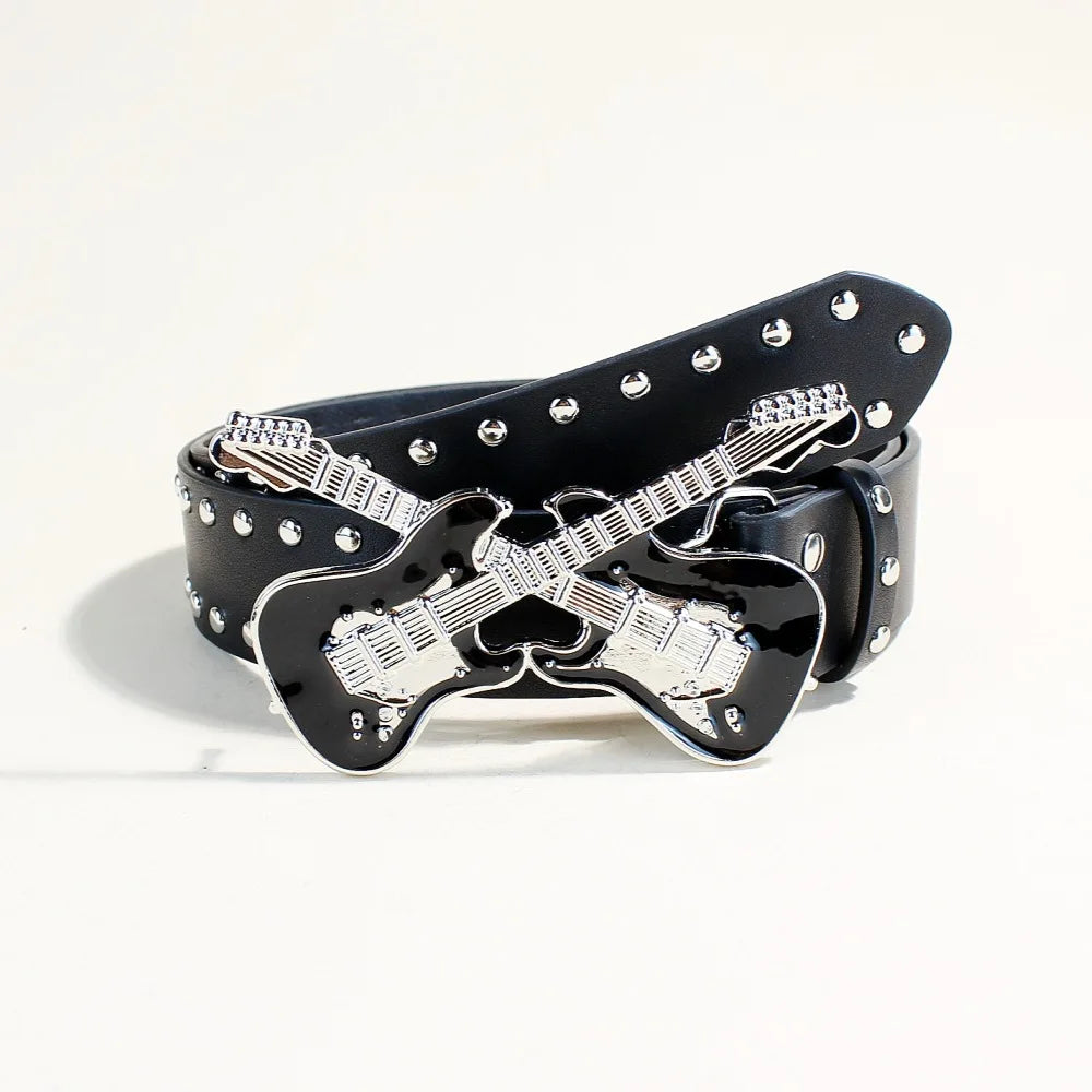 Guitar Accent Waist Belt for Gothic Punk Y2K Alternative Fashion