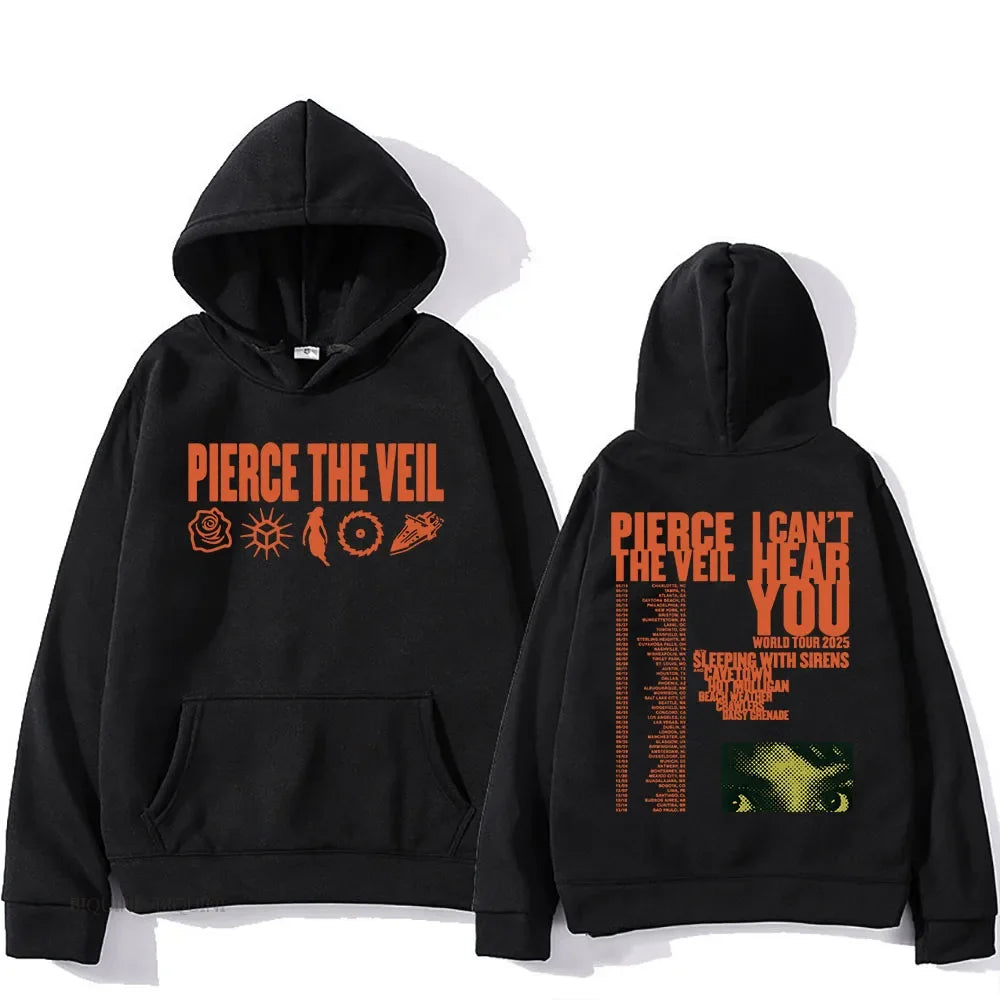 Oversized Tour Inspired Graphic Hoodie with Vintage Streetwear Artwork Design