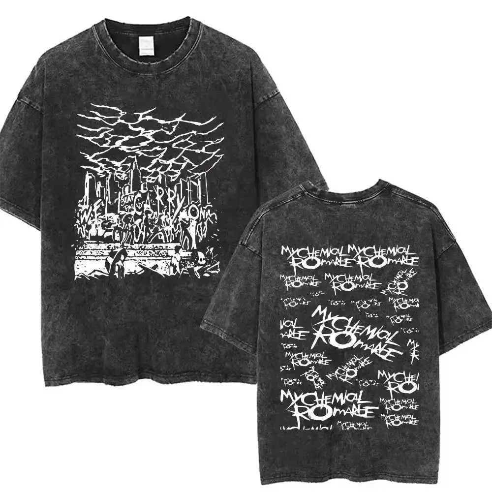 Retro Anime Goth Streetwear Oversized Graphic Tour Style T-Shirt