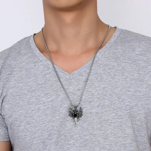 Dragon Sword Cross Pendant Necklace for Gothic Alternative Fashion