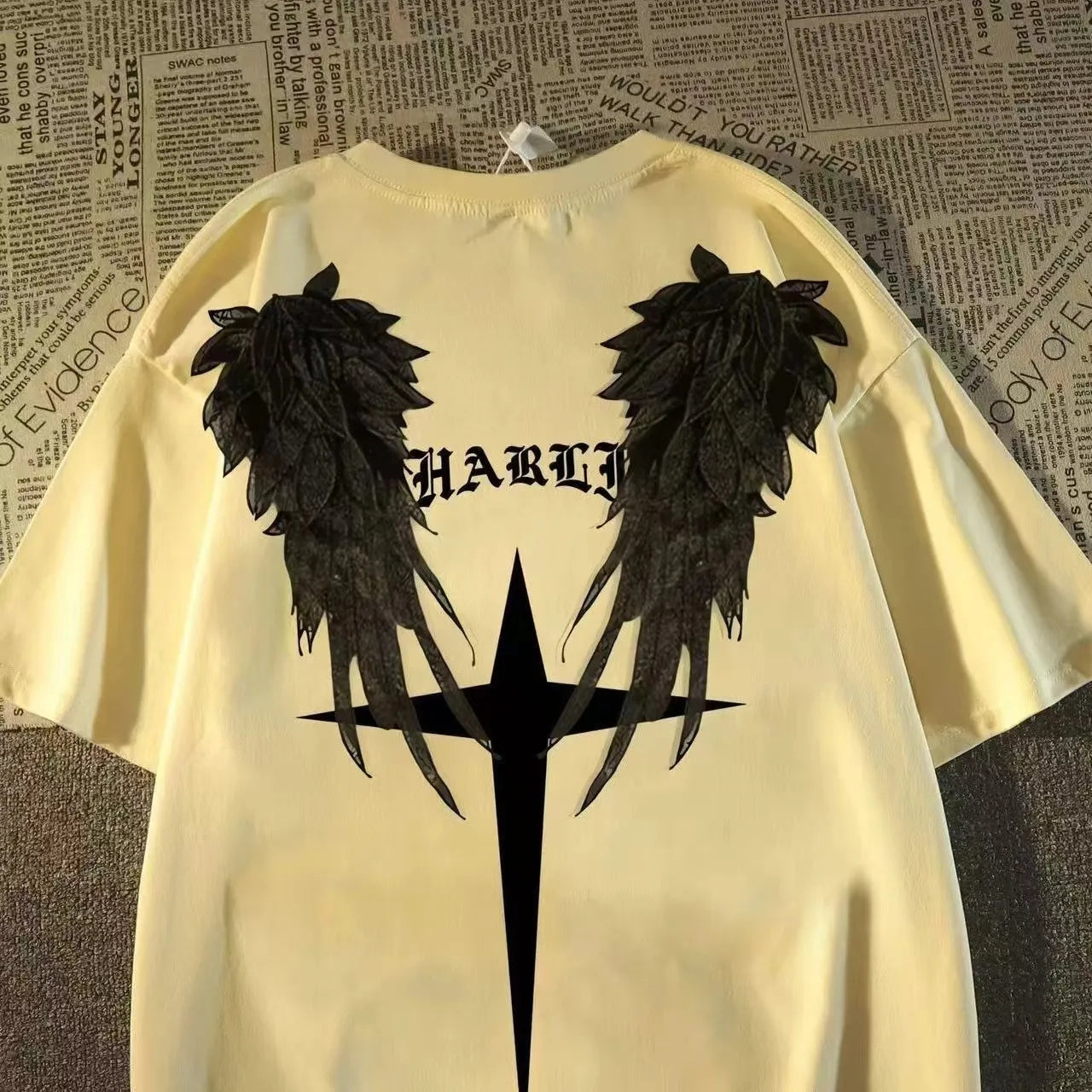 Urban Wing Graphic Streetwear T-Shirt With Casual Oversized Fit Style