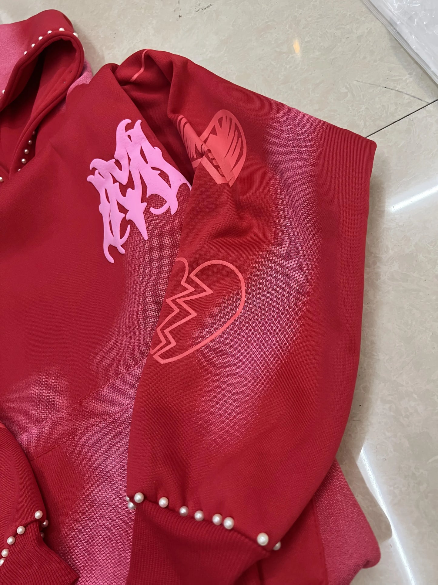 Women's Washed Graphic Oversized Hoodie with Decorative Stud Accents Streetwear Pullover Sweatshirt