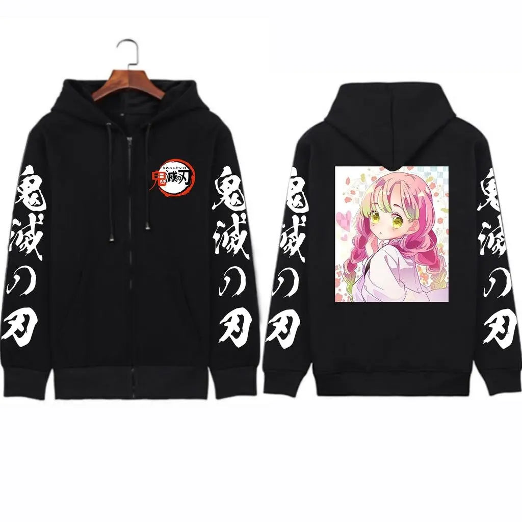 Kawaii Manga Zip Hoodie with Japanese Streetwear Aesthetic
