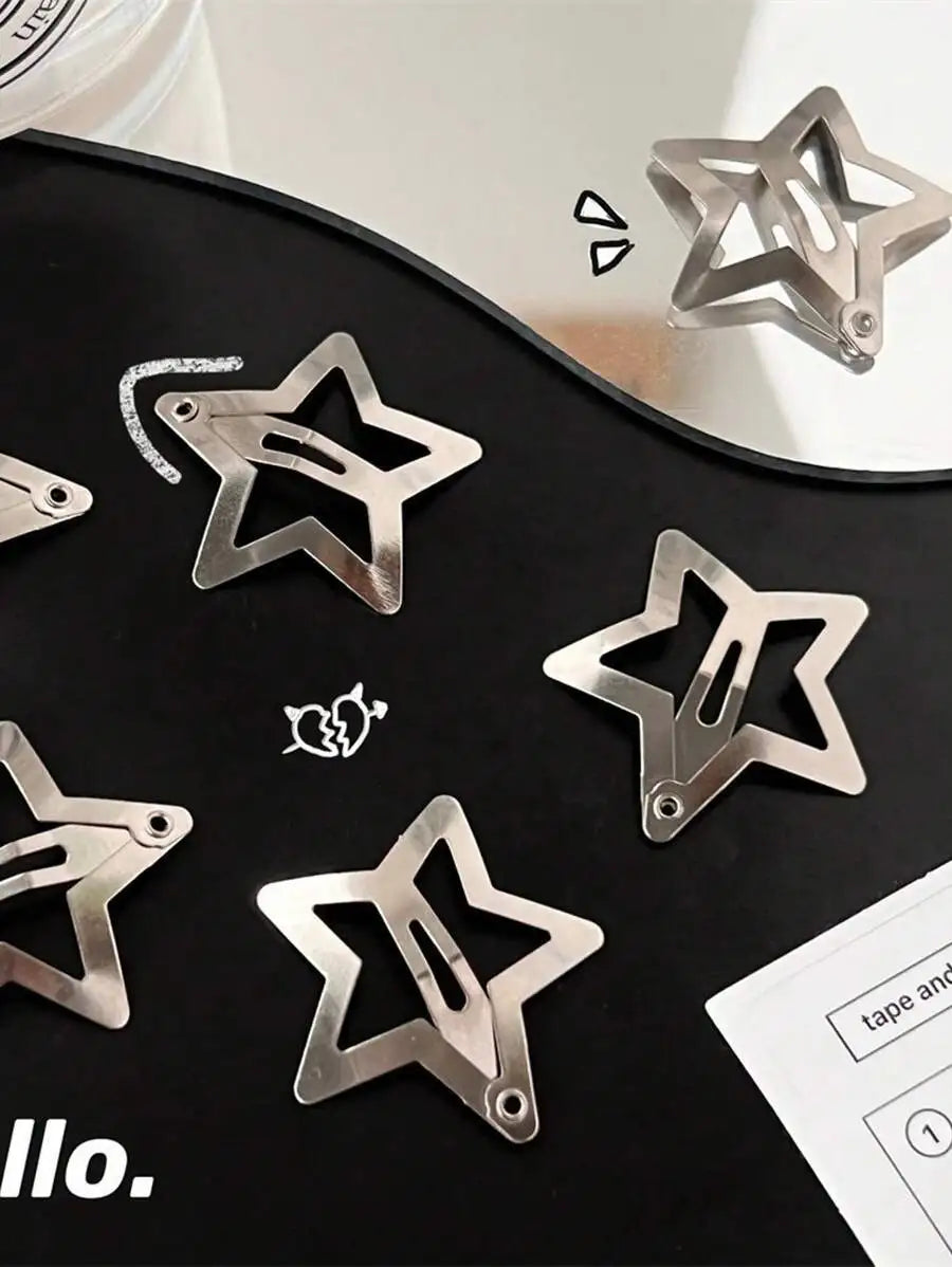 Celestial Star Hair Clip Set Y2K Alternative Statement Accessories Collection