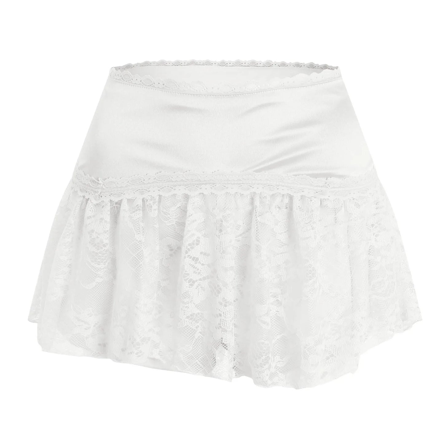 High Waist Satin Pleated Ultra Mini Skirt with Layered Y2K Styling