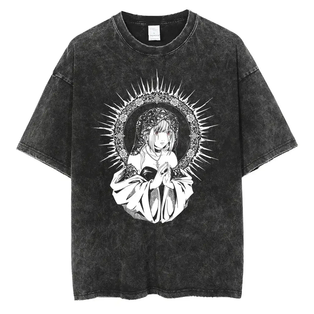 Anime Celestial Maiden Graphic T-Shirt with Gothic Manga Streetwear Artwork