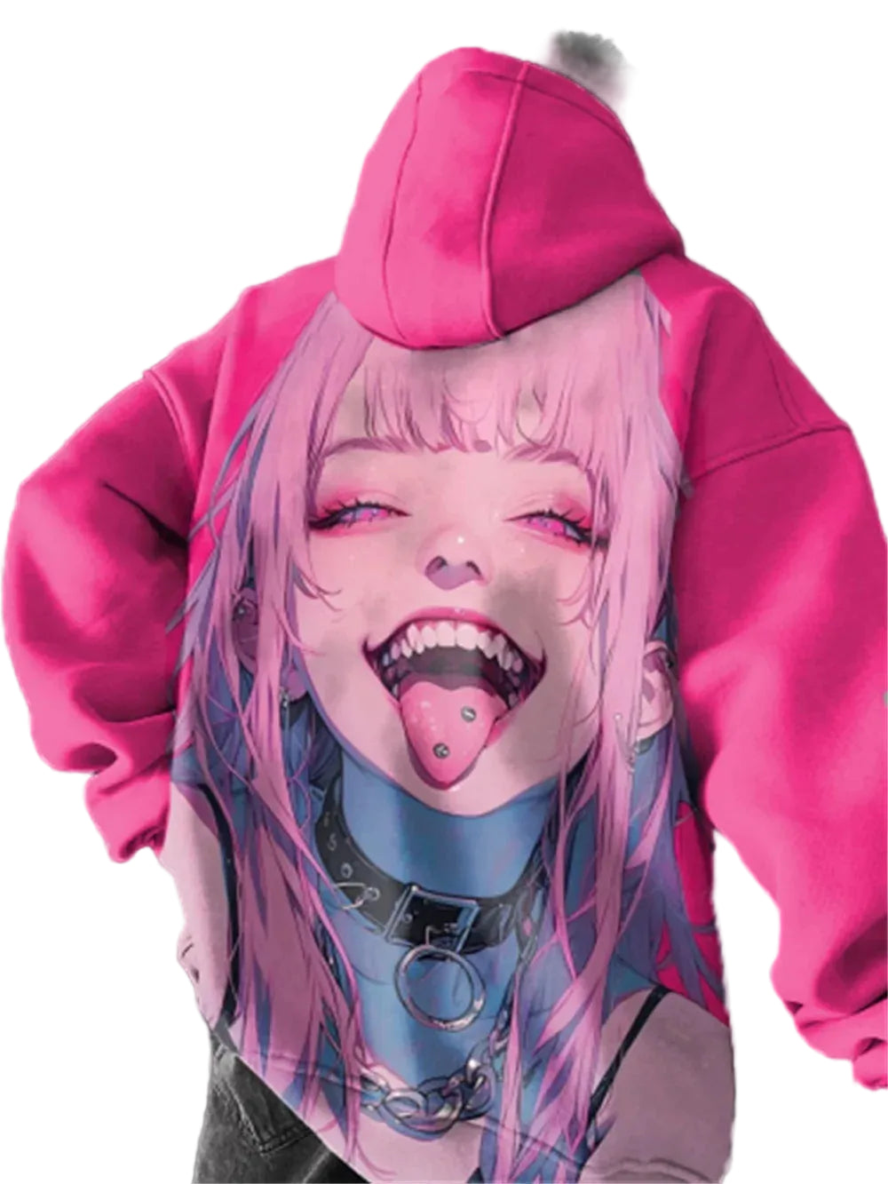 Oversized Kawaii Anime Hoodie with Playful Manga Streetwear Artwork