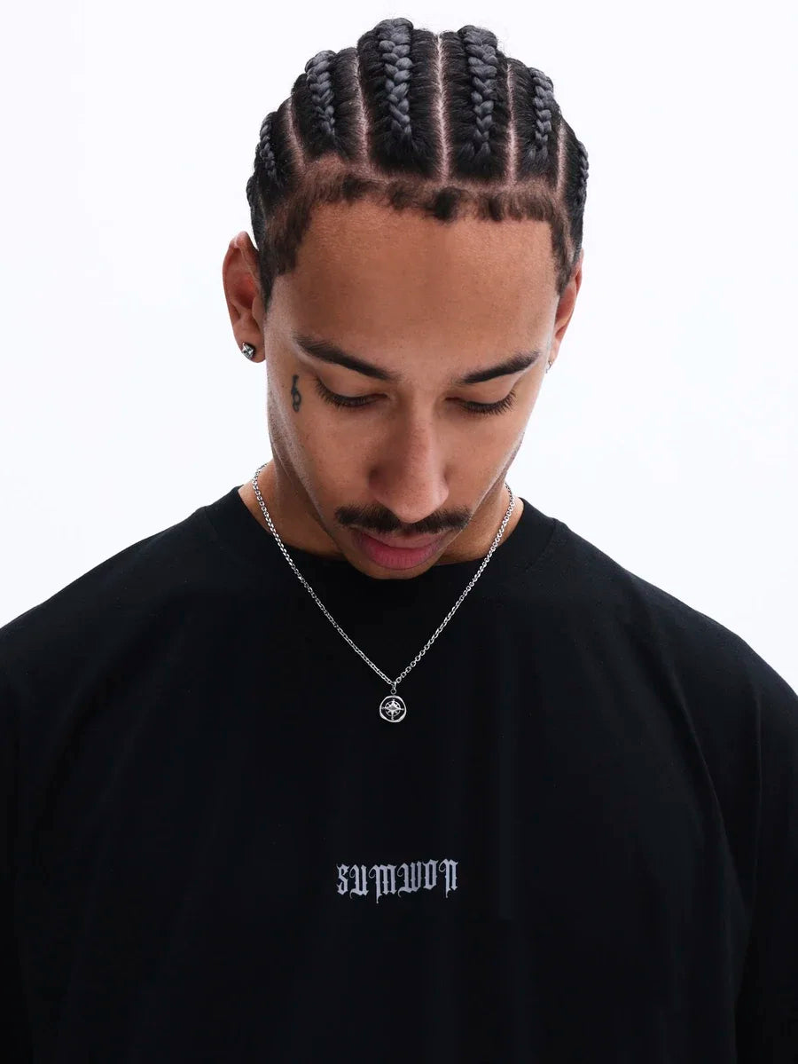 Oversized Gothic Cross Streetwear Tee With Anime-Inspired Dark Aesthetic