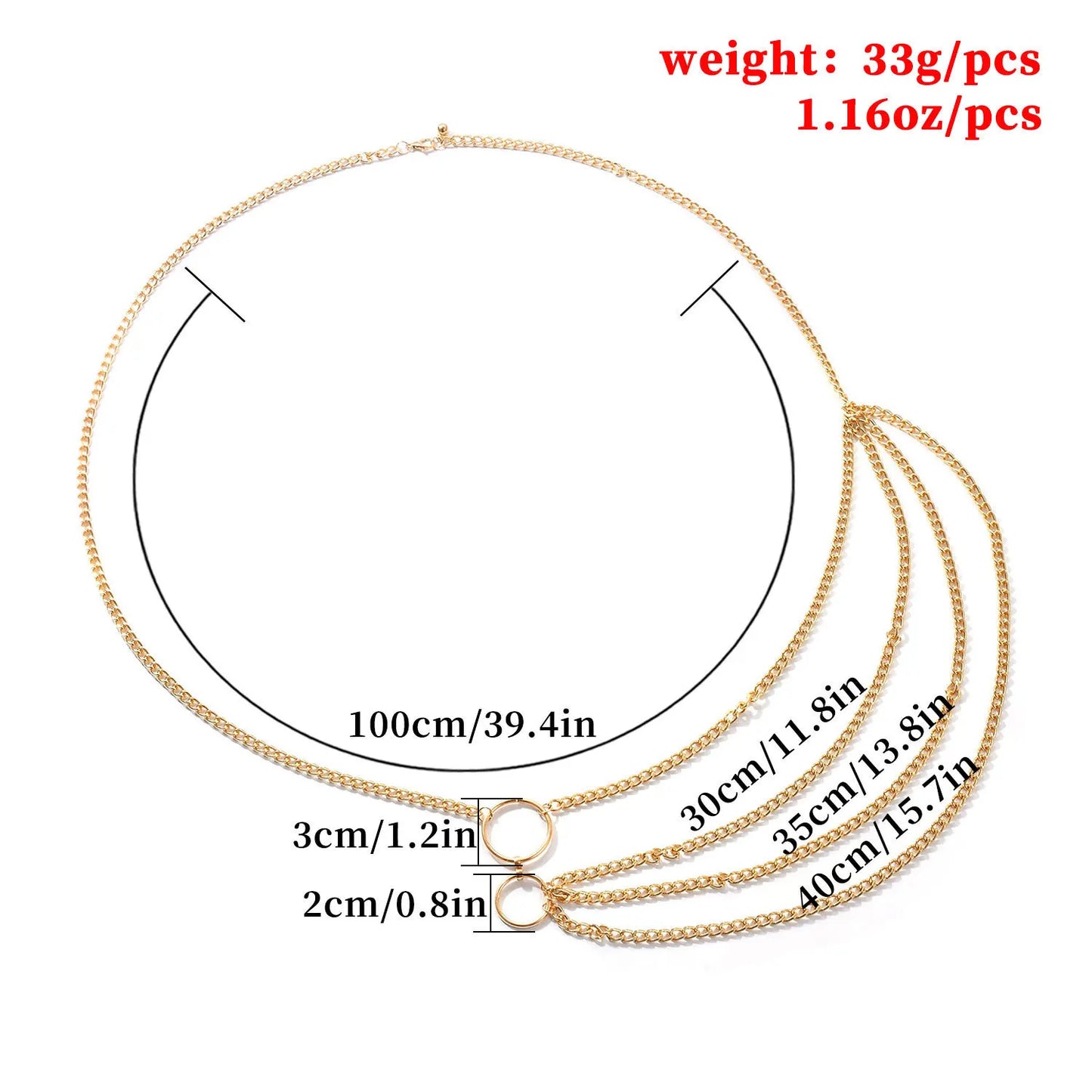 Retro Multi-Layer Circle Waist Chain for Punk and Alternative Fashion Looks