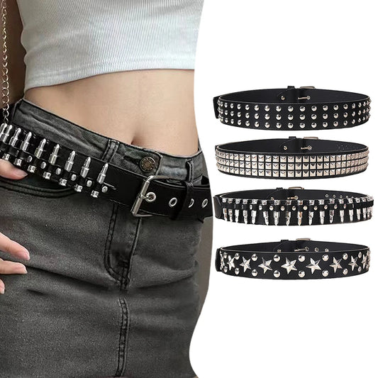 Studded Bullet Detail Belt for Gothic, Punk and Alternative Fashion