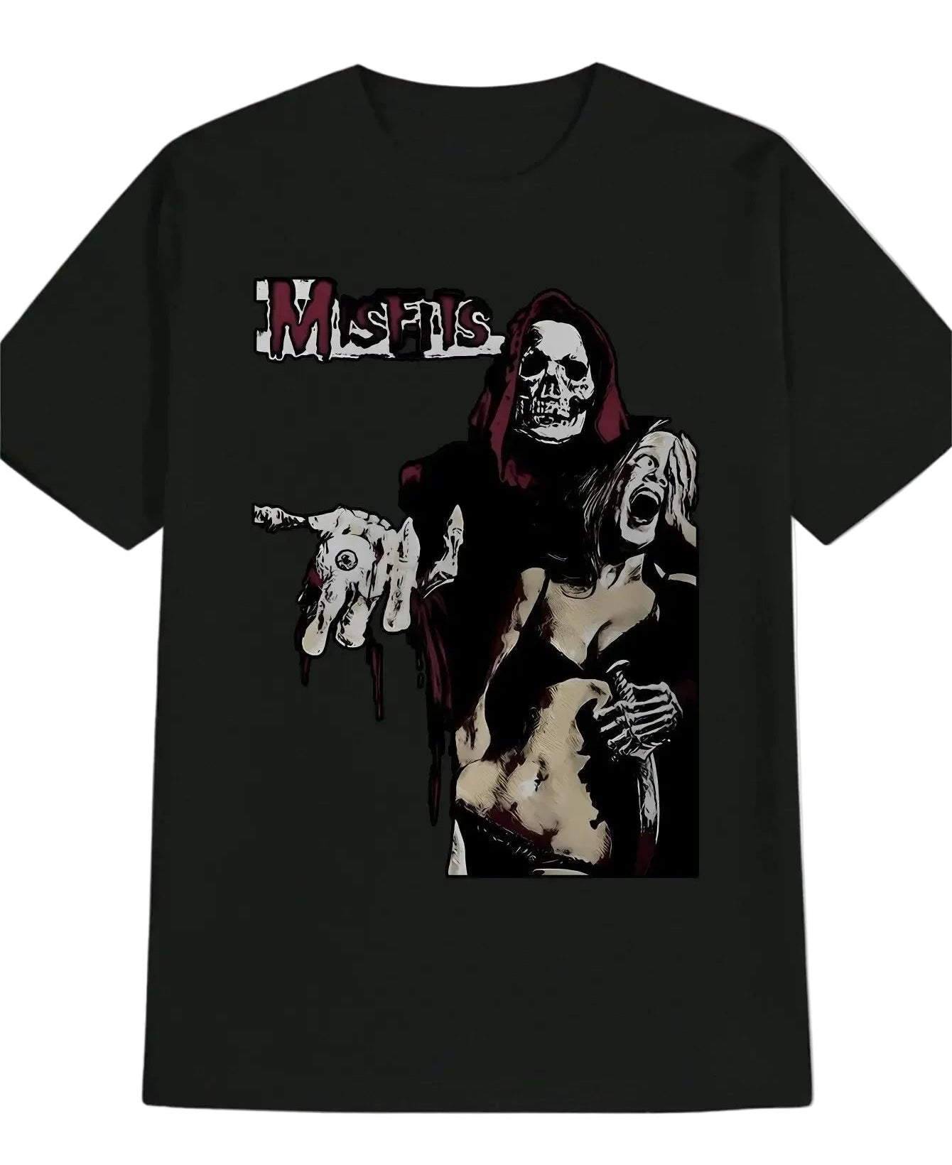Vintage Goth Punk Graphic Tee with Dark Retro Horror Streetwear Design