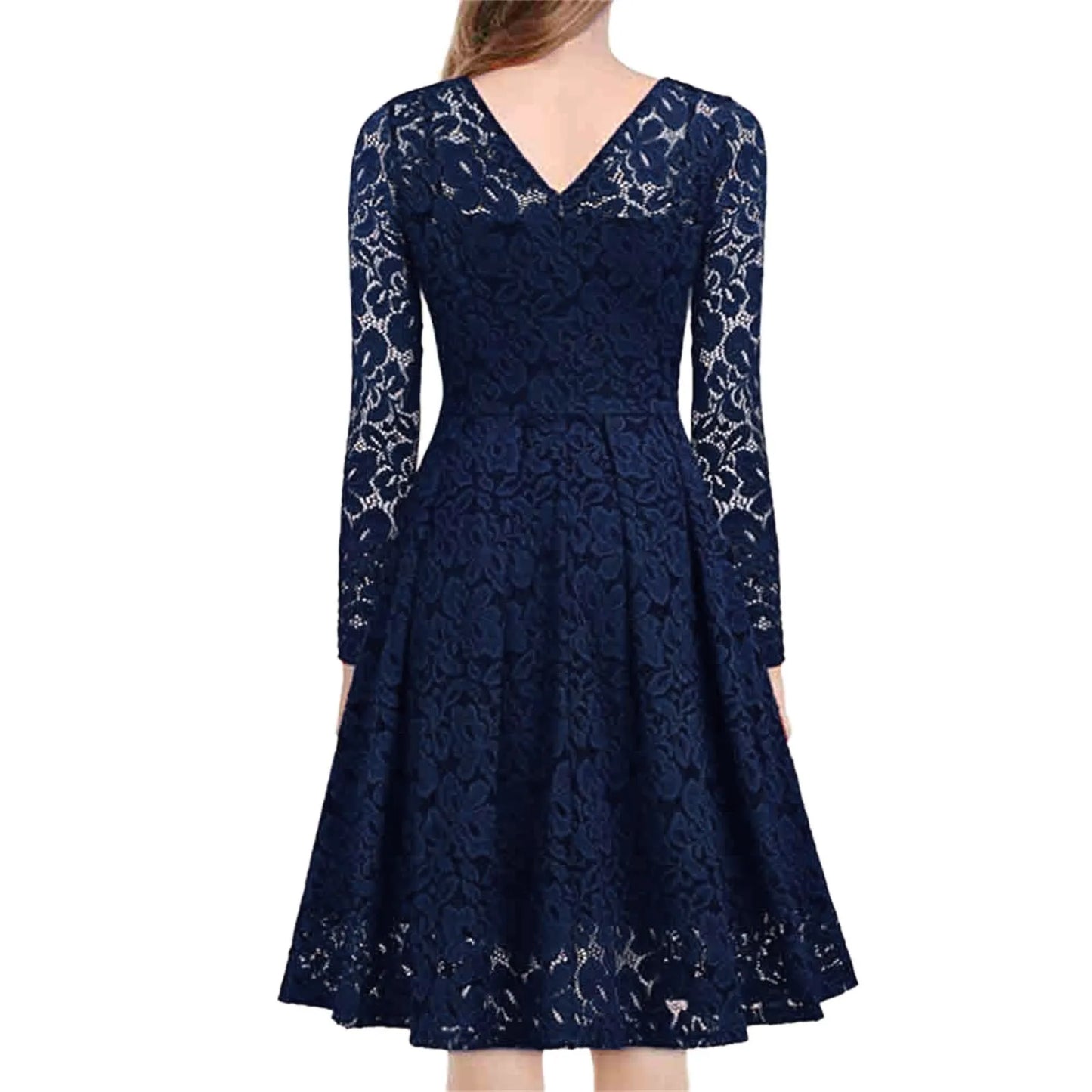 Elegant Lace Long Sleeve Gothic Alternative Midi Dress