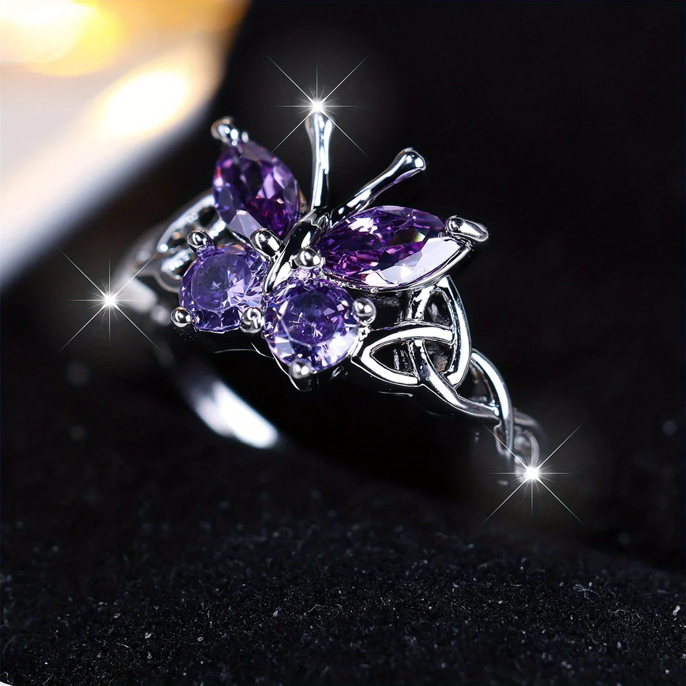 Purple Butterfly Statement Ring Fairy Grunge Alternative Fashion Jewelry