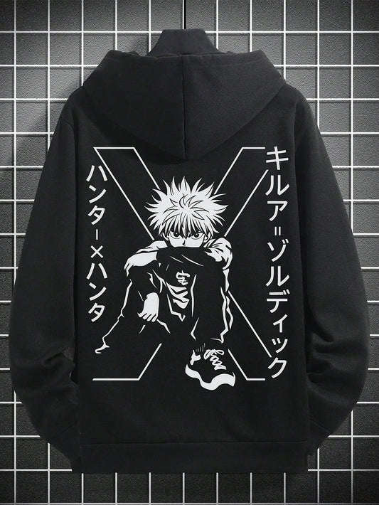 Anime-Inspired Oversized Streetwear Hoodie with Bold Manga Back Artwork