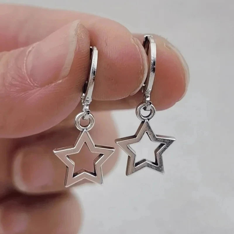 Celestial Star Drop Earrings for Fairy Grunge and Y2K Fashion
