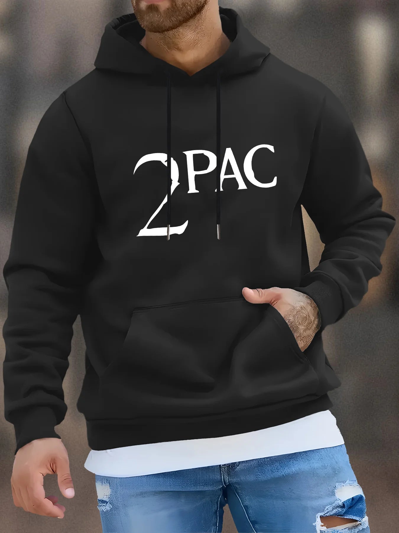 Minimalist Typography Streetwear Hoodie with Relaxed Fit and Kangaroo Pocket