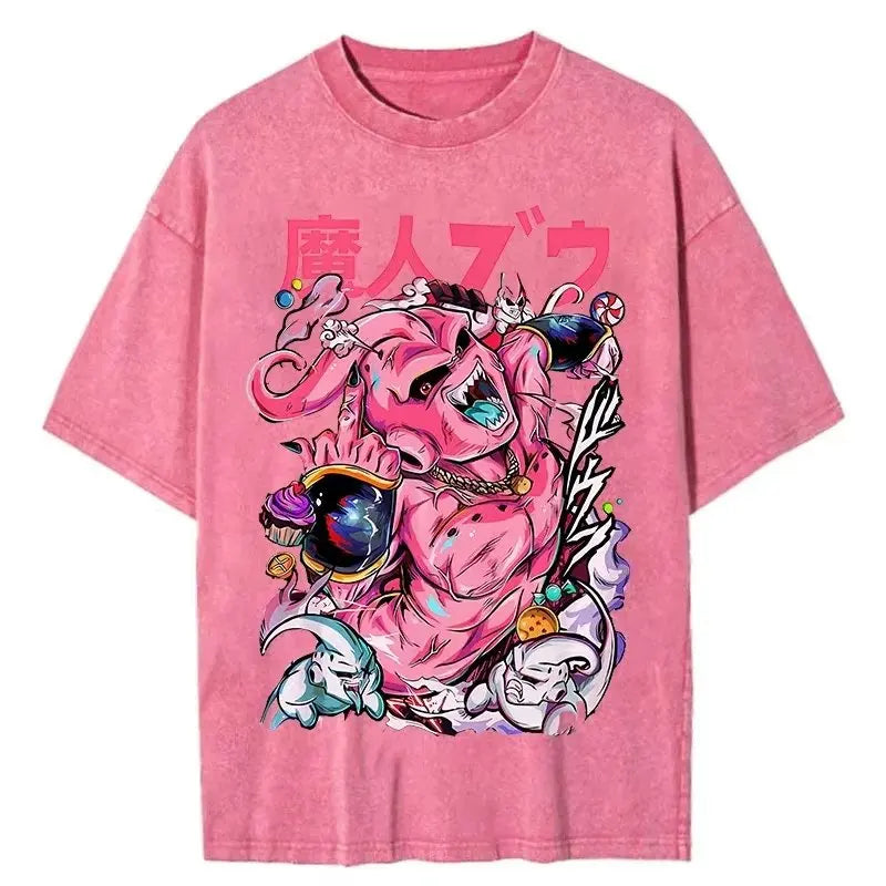 Kawaii Anime-Inspired Retro Manga Streetwear Oversized Cotton Graphic T-Shirt