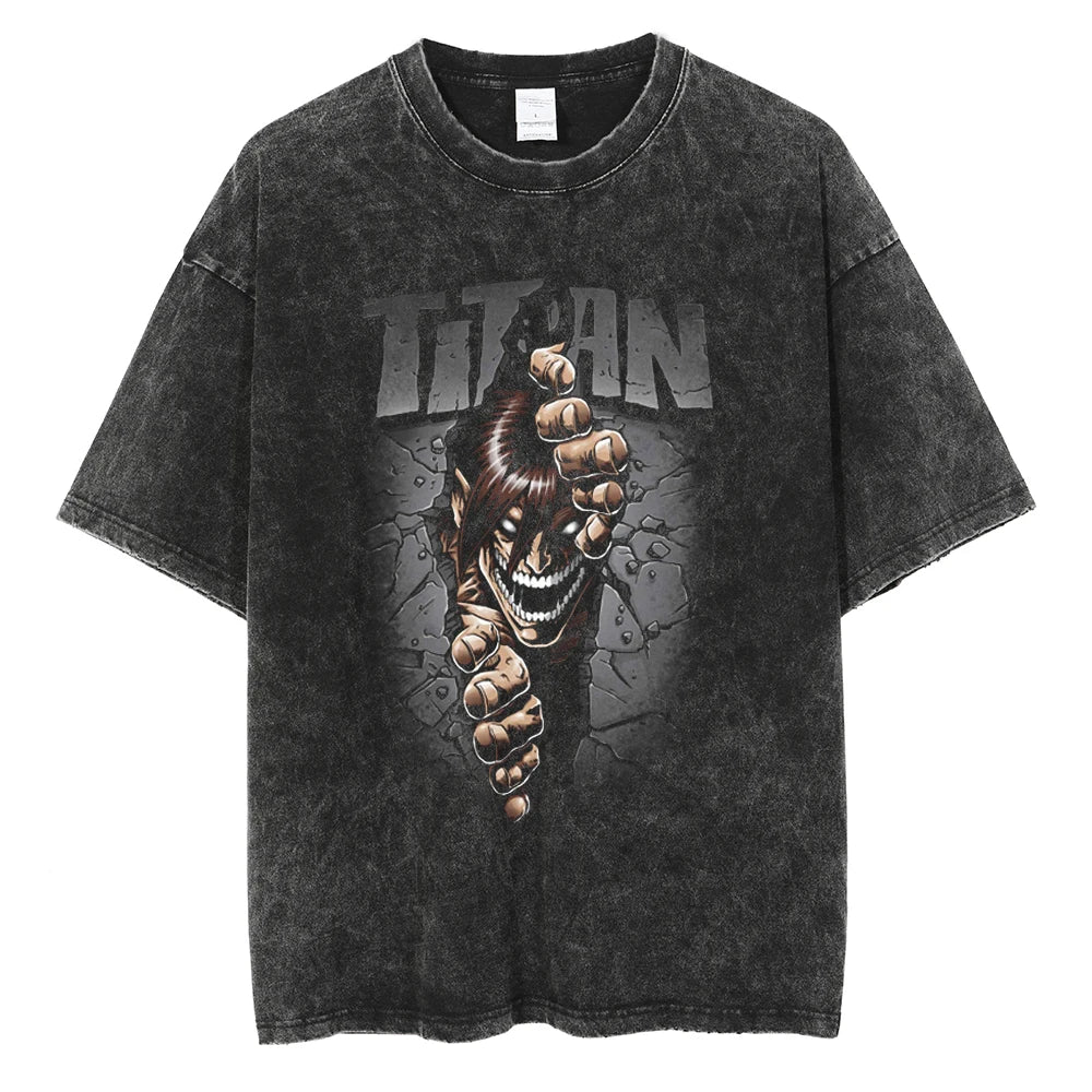 Dark Warrior Graphic Oversized Washed Alternative Streetwear T-Shirt