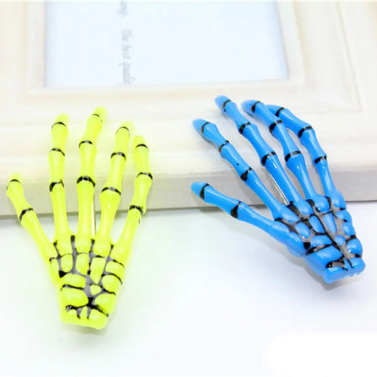 Skeleton Bone Hair Clip Set Gothic Punk Statement Hairstyle Accessories