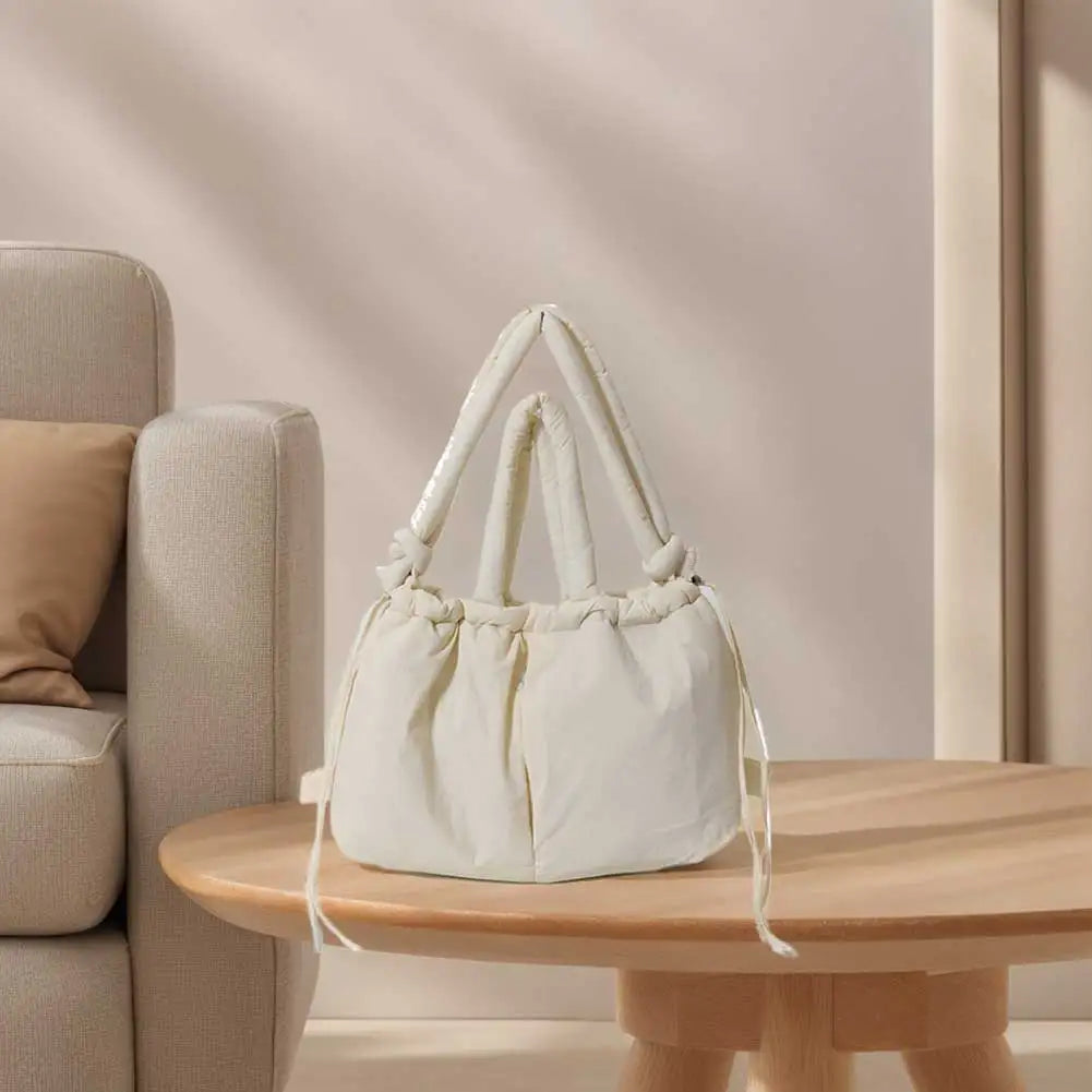 Large Capacity Puffer Tote Bag with Adjustable Strap Lightweight Design