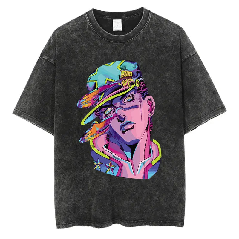 Retro Anime Portrait Streetwear Oversized Vintage Manga Graphic T-Shirt