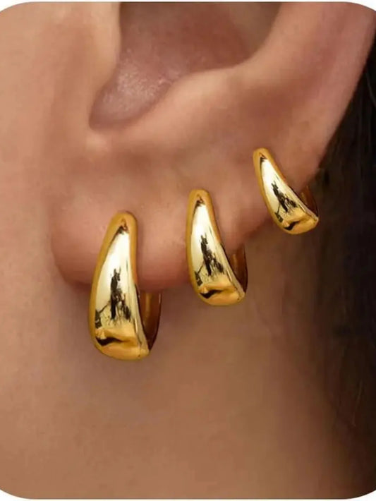 Minimalist Huggie Hoop Earring Set Alternative Everyday Fashion Jewelry