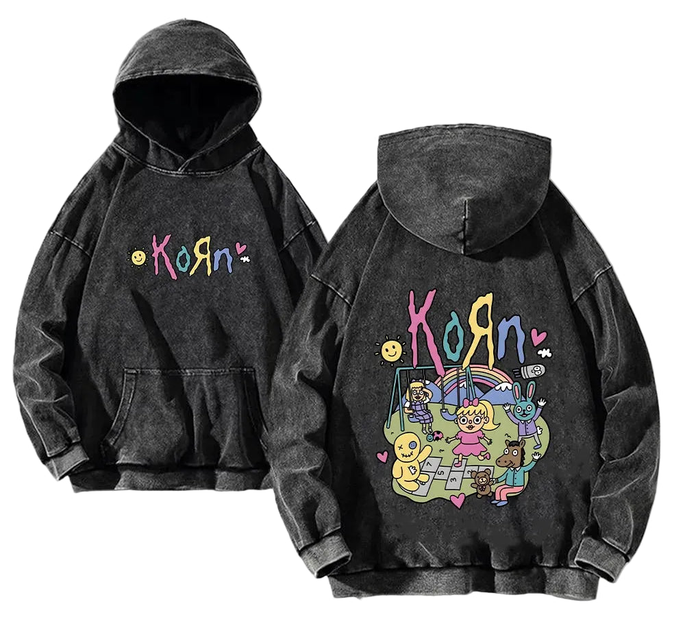 Anime Goth Oversized Hoodie With Colorful Streetwear Graphic Artwork