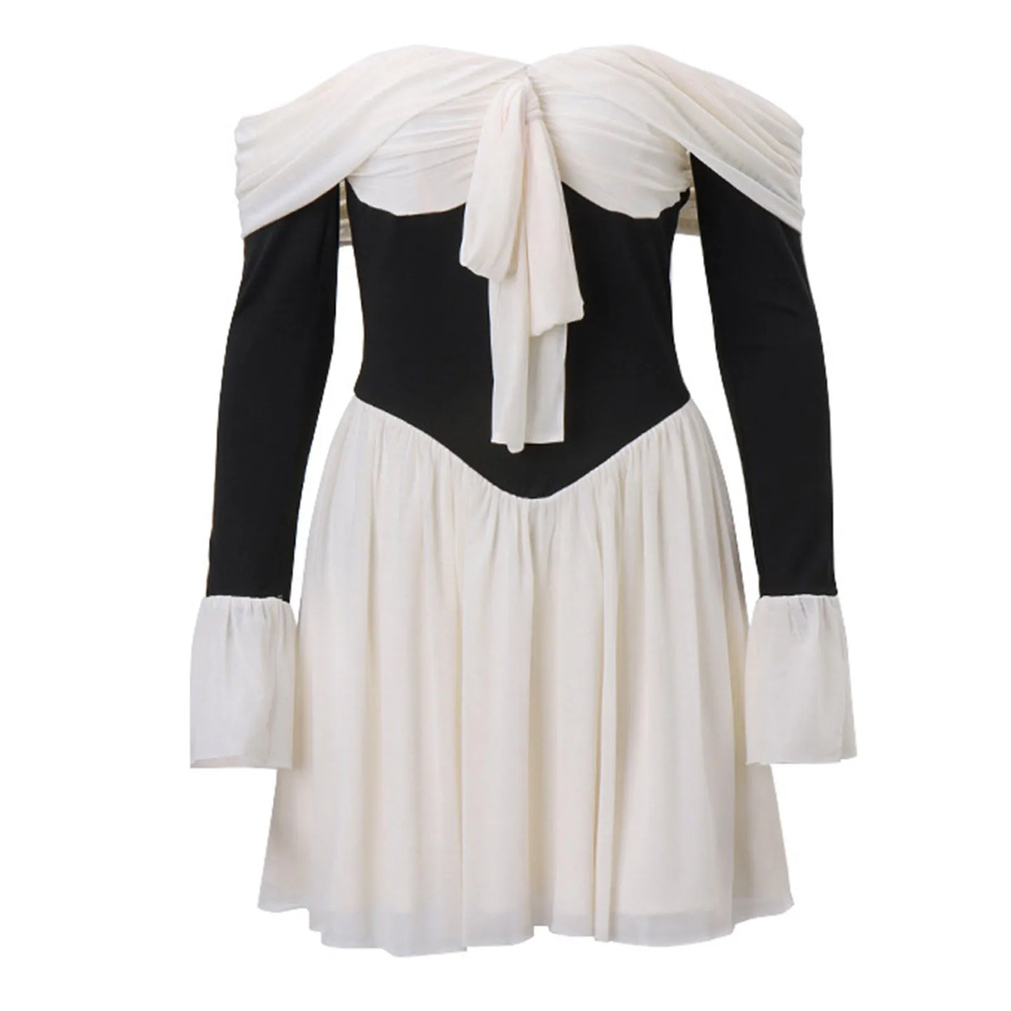 Anime-Inspired Gothic Corset Mini Dress with Dramatic Sleeve Detail