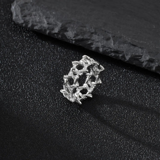 Thorn Crown Statement Ring for Gothic Punk and Dark Alternative Fashion