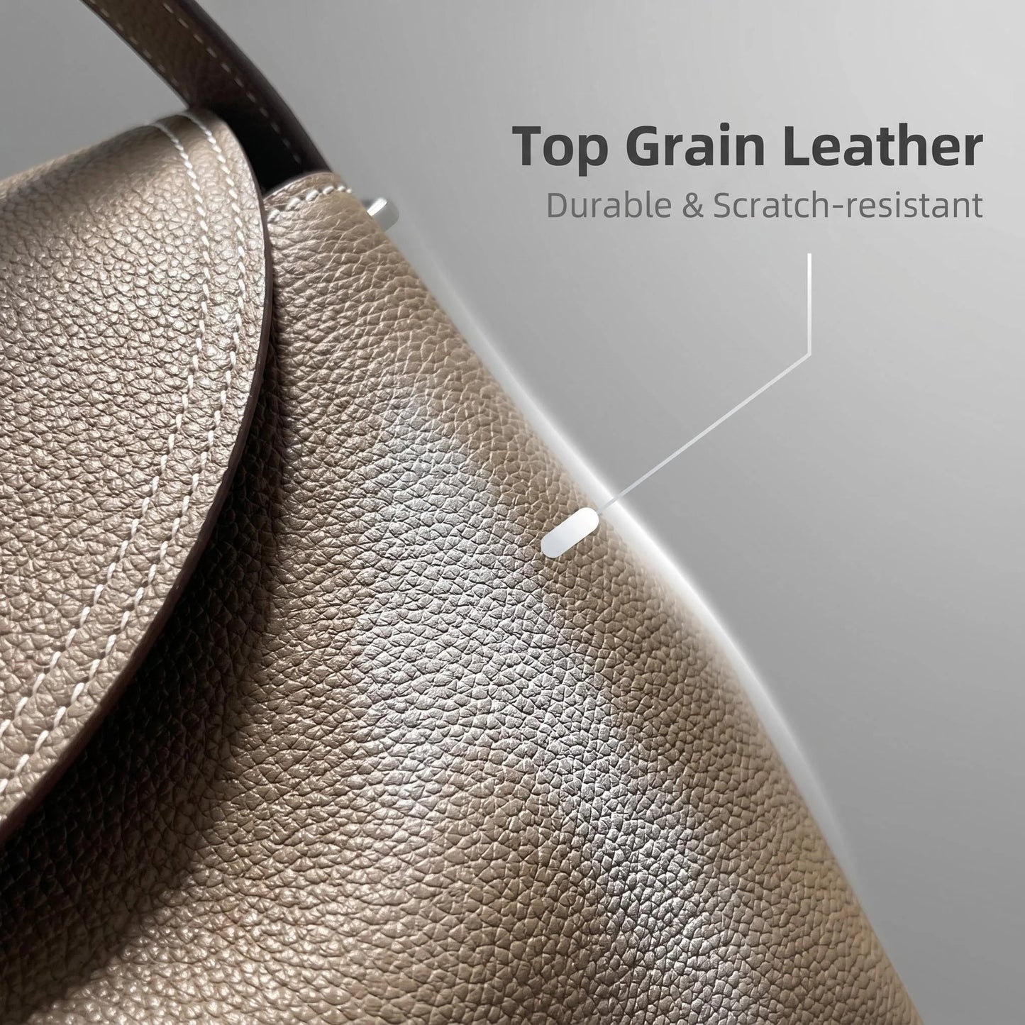 Minimalist Genuine Leather Crescent Shoulder Bag with Soft Structured Silhouette