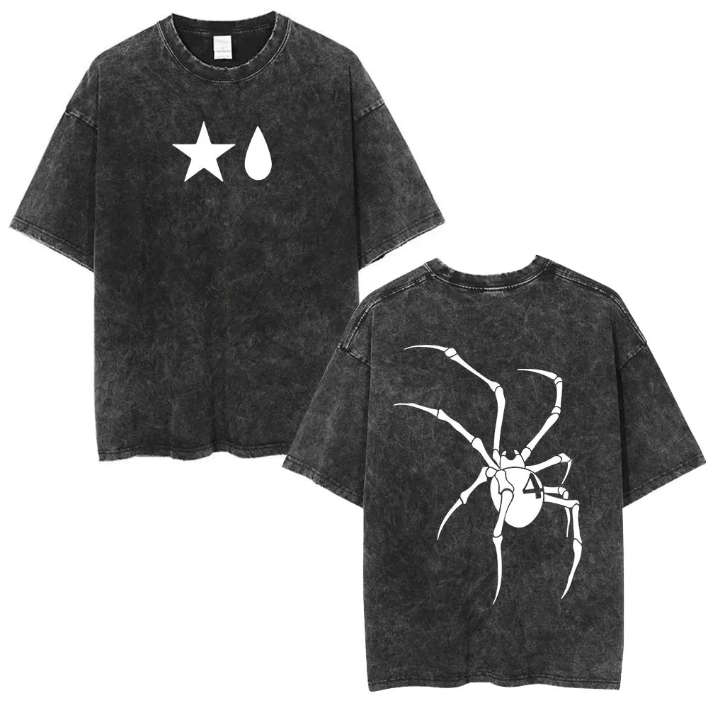 Minimal Anime Goth Spider Graphic Oversized Vintage Streetwear T-Shirt