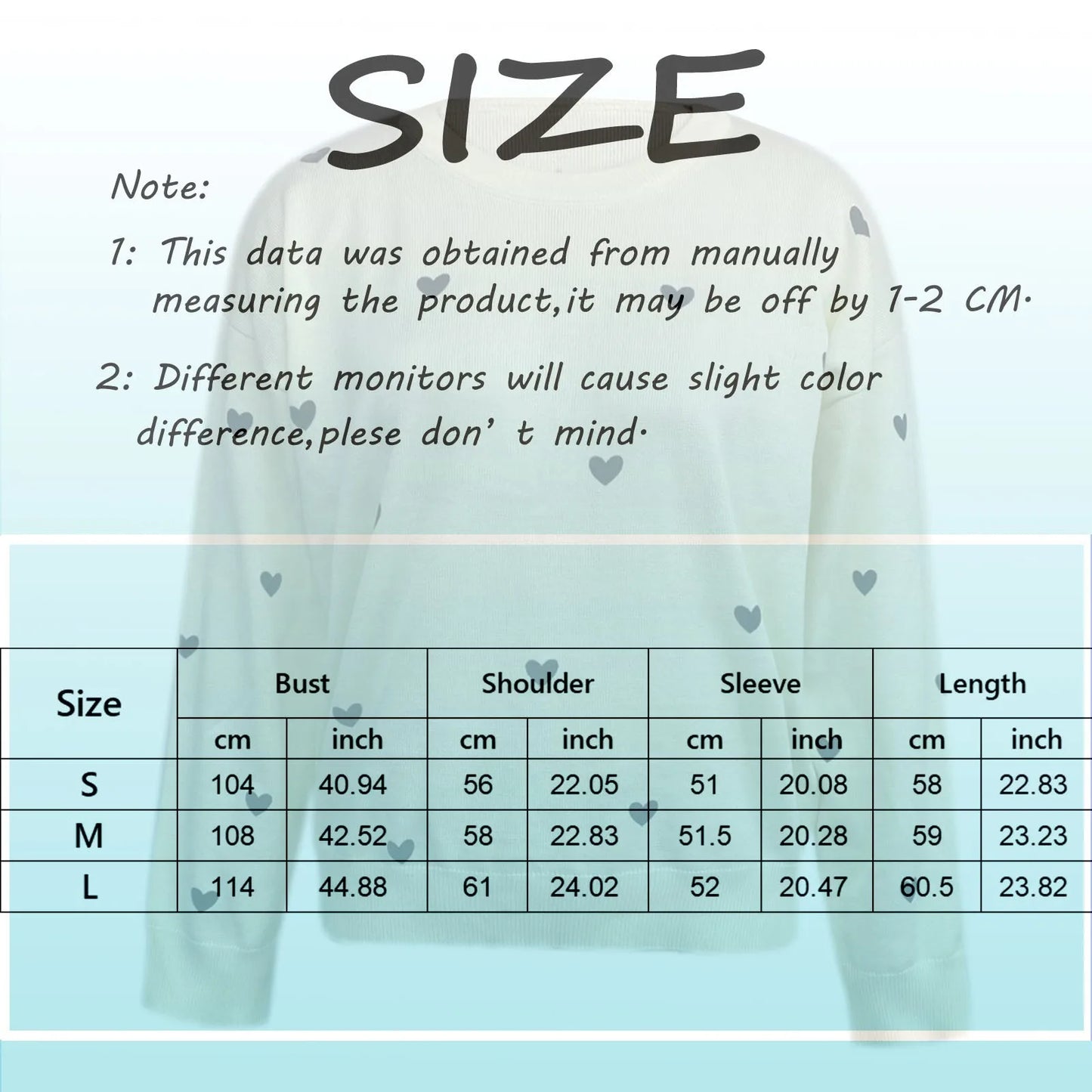 Women's Heart Pattern Relaxed Fit Knit Pullover Streetwear Sweater