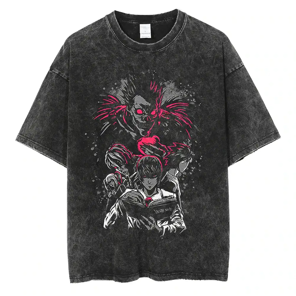 Dark Anime Fallen Angel Graphic T-Shirt with Gothic Manga Streetwear Style