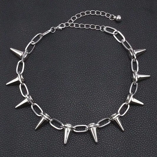 Spike Choker Necklace for Punk Gothic and Alternative Fashion Looks