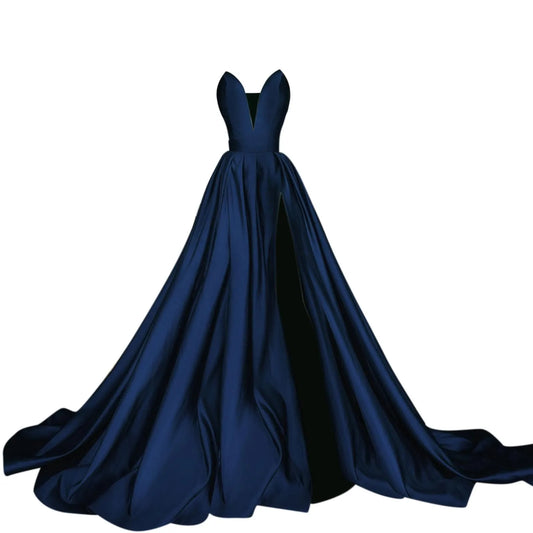 Dramatic High Slit Formal Alternative Fashion Ball Gown Dress