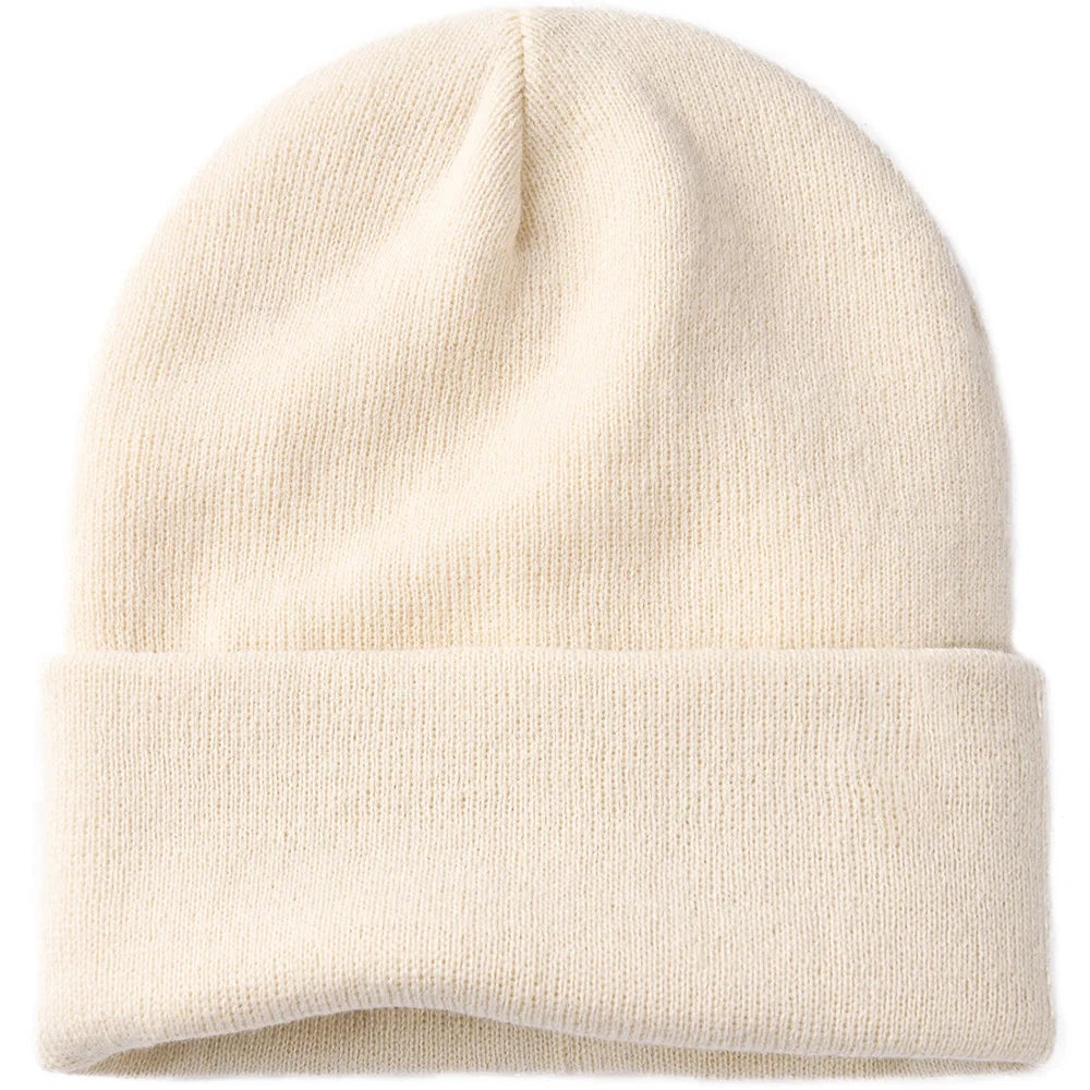 Classic Ribbed Acrylic Cuffed Knit Beanie for Everyday Casual Streetwear Modern Fashion Style