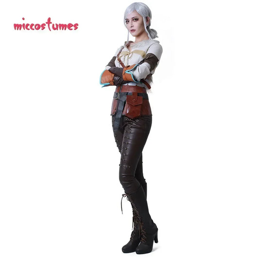 Women's Utility-Inspired Costume Set with Buckled Harness Details, Gloves and Waist Pouches