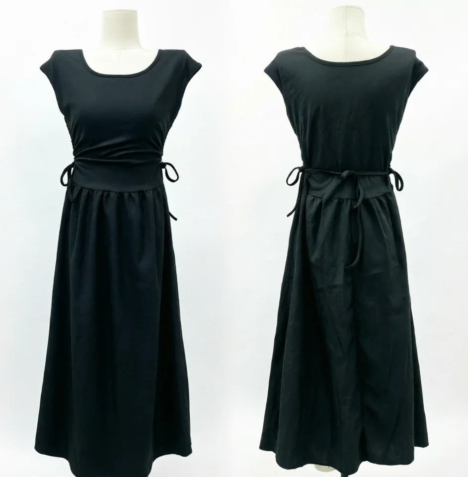 Dark Coquette Corset Maxi Dress with Elegant Gothic Streetwear Styling