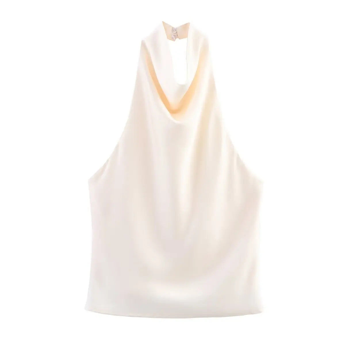 Draped Halter Sleeveless Tank Top with Relaxed Fit Contemporary Streetwear Design