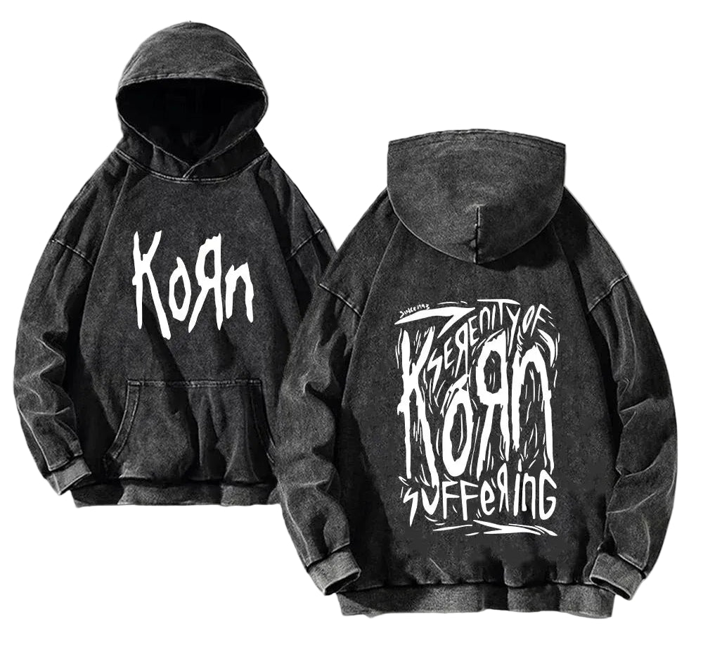 Oversized Anime Goth Typography Hoodie With Vintage Streetwear Aesthetic