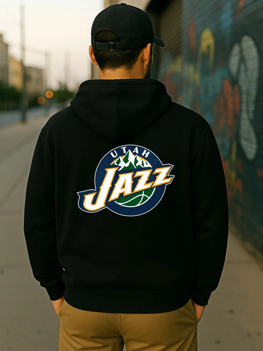 Retro Sports Inspired Graphic Fleece Hoodie for Modern Streetwear Styling